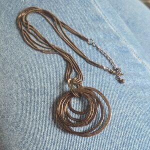 Multi-Ring Pendant Necklace in Bronze - Women Jewelry